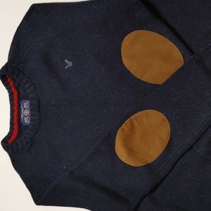 American Eagle Sweater Blue with leather Arm patches